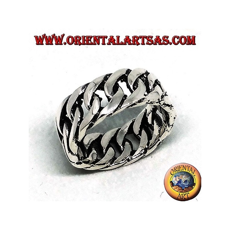 Silberring, starre Kette