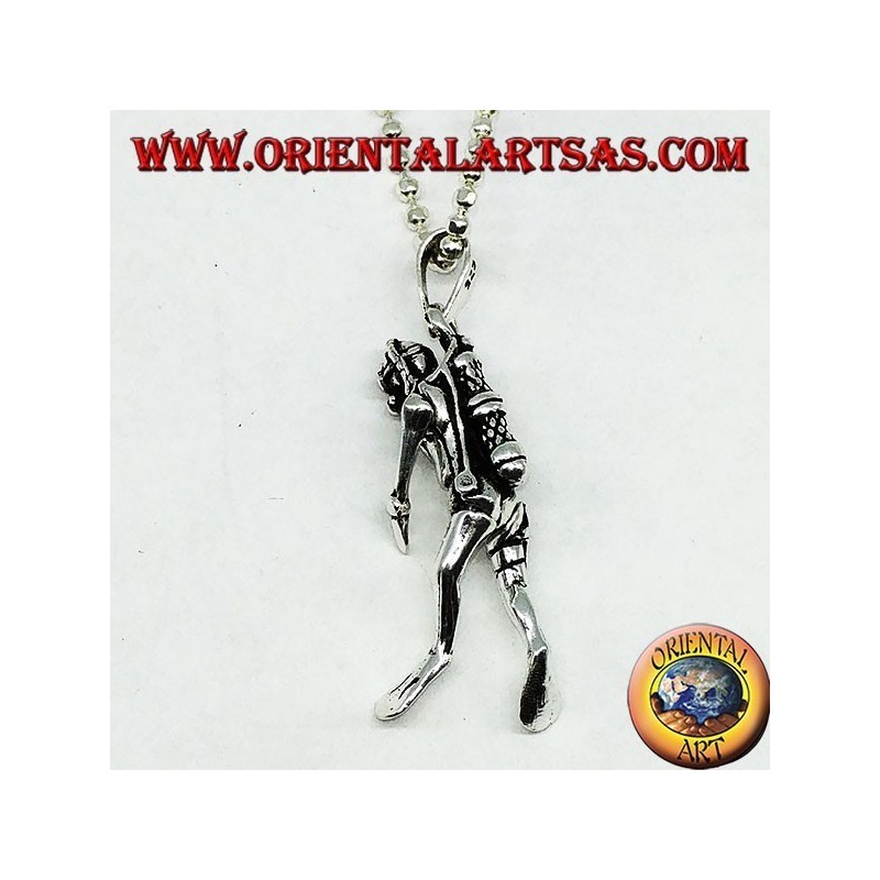 Diver's mobile silver pendant