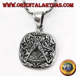 Pendant in silver Square and Compasses superimposed, freemason symbol