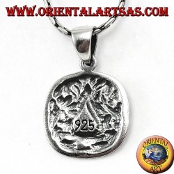 Pendentif en carré d'argent et boussoles superposés, symbole de la franc-maçonnerie