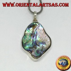 Pendentif en argent irrégulier avec coquille de paua (ormeau)
