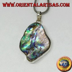 Pendentif en argent irrégulier avec coquille de paua (ormeau)