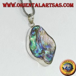 Pendentif en argent irrégulier avec coquille de paua (ormeau)