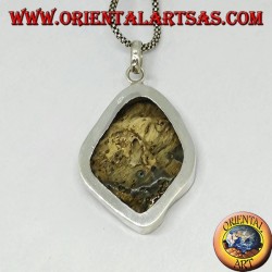 Pendentif en argent irrégulier avec coquille de paua (ormeau)