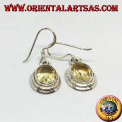 Orecchini in argento  con Topazio naturale ovale sfaccettata