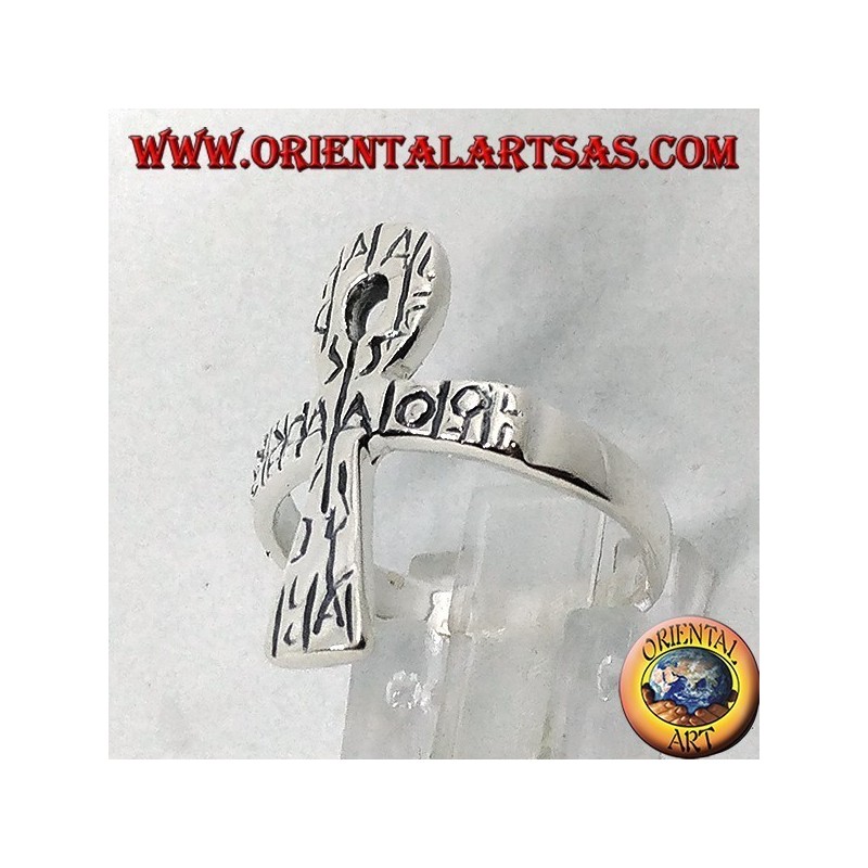 Silberring mit Ankh, Lebensschlüssel oder Ansata-Kreuz