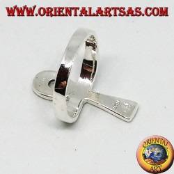 Bague en argent avec ankh, clé de vie ou croix ansata