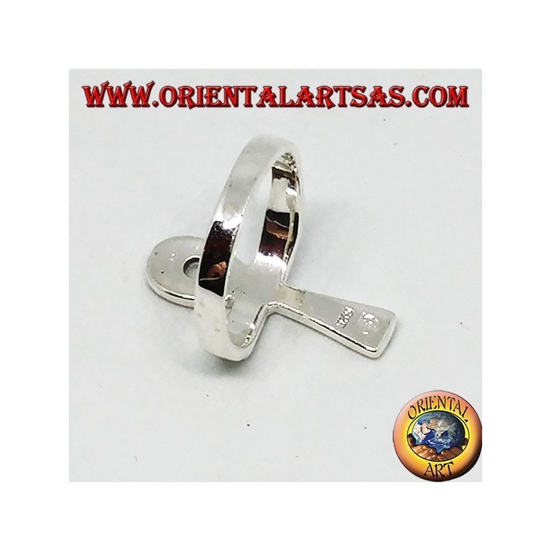 Bague en argent avec ankh, clé de vie ou croix ansata
