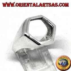 Bouclier bague en argent avec trou hexagonal