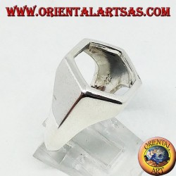 Bouclier bague en argent avec trou hexagonal