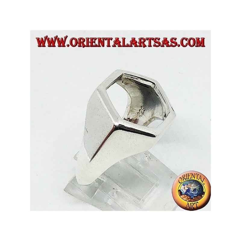 Bouclier bague en argent avec trou hexagonal