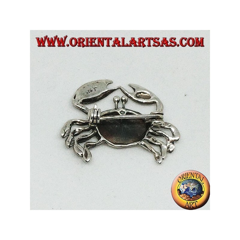 Broche en argent avec marcassites en forme de crabe