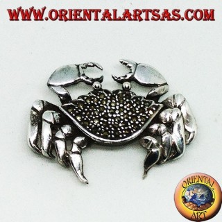 Broche de plata con marcasitas en forma de cangrejo (grandes)