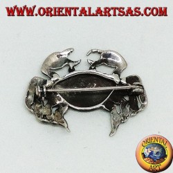 Broche de plata con marcasitas en forma de cangrejo (grandes)