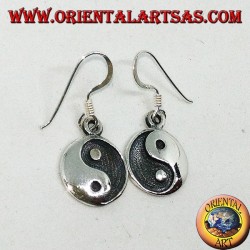 Silber Yin Yang Anhänger Ohrring, Taijitu (T'ai Chi T'u)