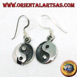 Silber Yin Yang Anhänger Ohrring, Taijitu (T'ai Chi T'u)