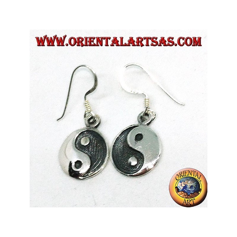 Silver Yin Yang pendant earring, The Taijitu (T'ai Chi T'u)