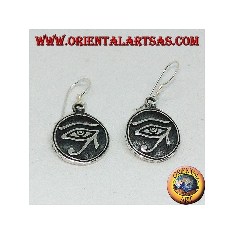 Boucle d'oreille en pendentif en argent de l'oeil de Ra Horus