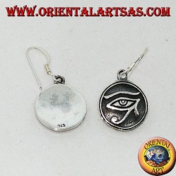 Boucle d'oreille en pendentif en argent de l'oeil de Ra Horus
