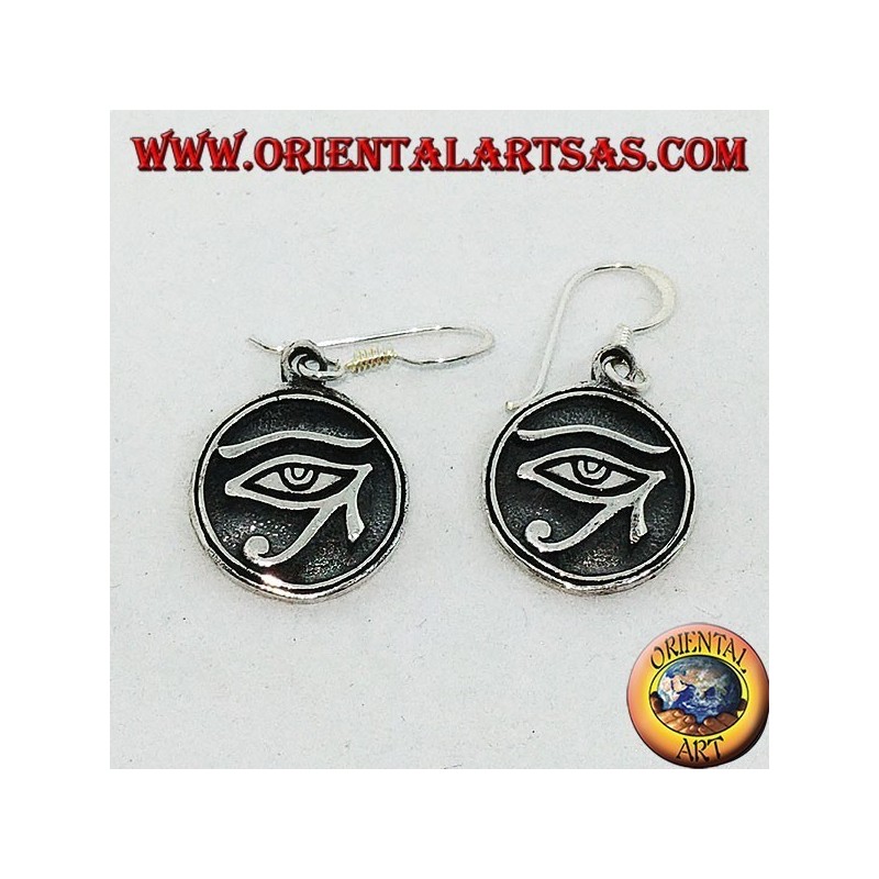 Boucle d'oreille en pendentif en argent de l'oeil de Ra Horus