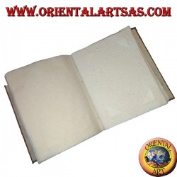 Photo album in tree bark with bas-relief of petals, 20 cm