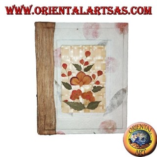 Photo album in rice paper with bas-relief of petals, 20 cm