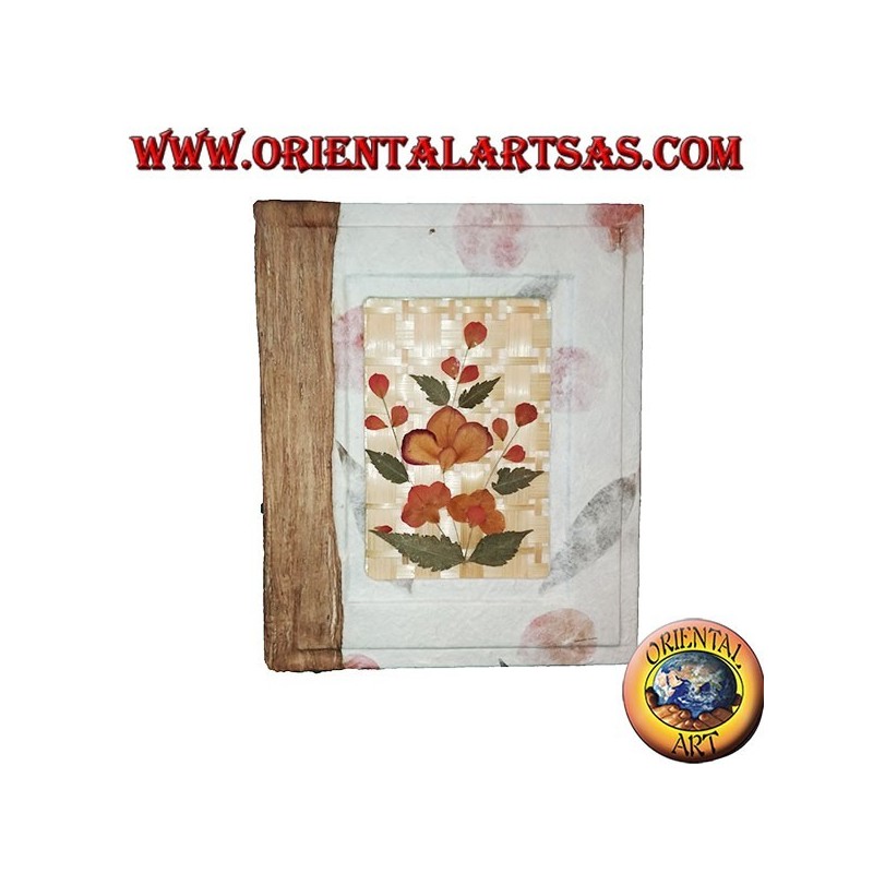 Photo album in rice paper with bas-relief of petals, 20 cm