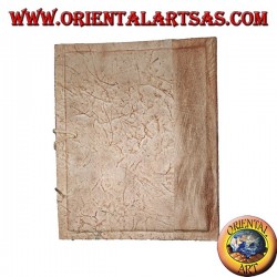 Photo album in tree bark with floral pattern, 20 cm