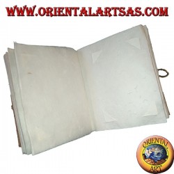 Photo album in tree bark with floral pattern, 20 cm