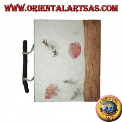 Photo album in rice paper and flower petals with closure, 20 cm