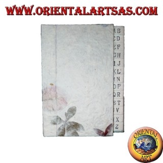 Agenda telefónica en papel de arroz y pétalos de flores, 12 cm.