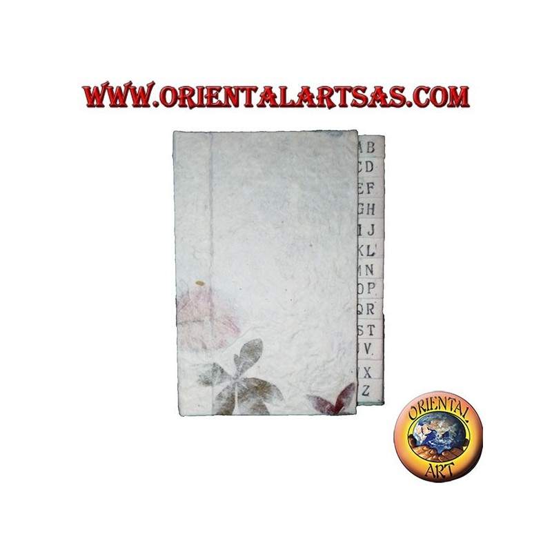 Telephone book in rice paper and flower petals, 12 cm