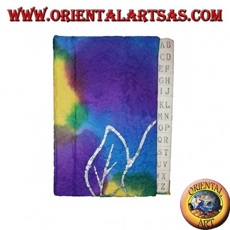 Rubrica telefonica in carta di riso colorata a colori freddi, 12 cm