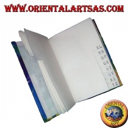 Telephone book in colored rice paper in cold colors, 12 cm