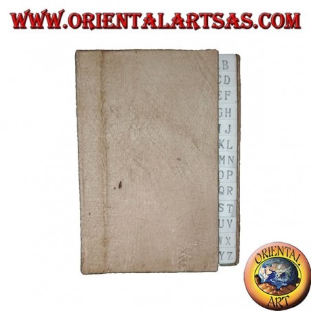 Rubrica telefonica in corteccia d'albero e carta di riso, 12 cm