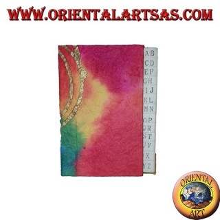 Agenda telefónica en papel de arroz de colores cálidos, 12 cm.