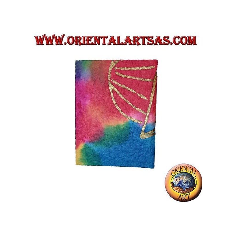 Telephone book in colored rice paper in warm colors, 12 cm