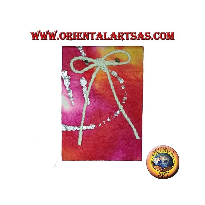 Notebook in colored rice paper with vertical opening, 10 cm
