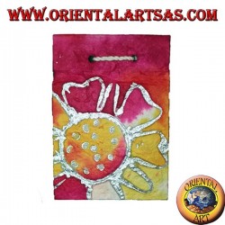 Notebook in colored rice paper with vertical opening, 10 cm