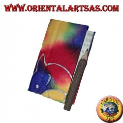 Telephone book in colored rice paper with pencil in the trunk, 11 cm