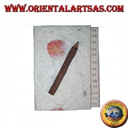 Telephone book in rice paper and petals with pencil in the trunk, 14 cm