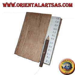 Telephone book in tree bark and large letters with pencil, 14 cm