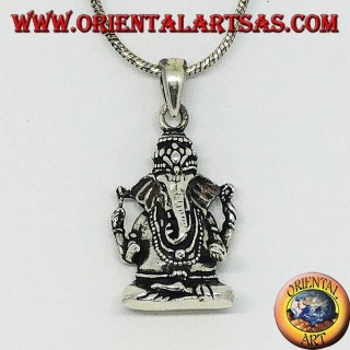 Ciondolo in argento a statuetta di Ganesha o Ganesh (grande)