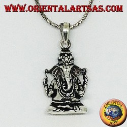 Silberanhänger mit Statuette von Ganesha oder Ganesh (groß)