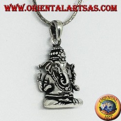Silberanhänger mit Statuette von Ganesha oder Ganesh (groß)