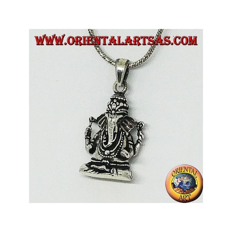 Silver pendant with statuette of Ganesha or Ganesh (large)