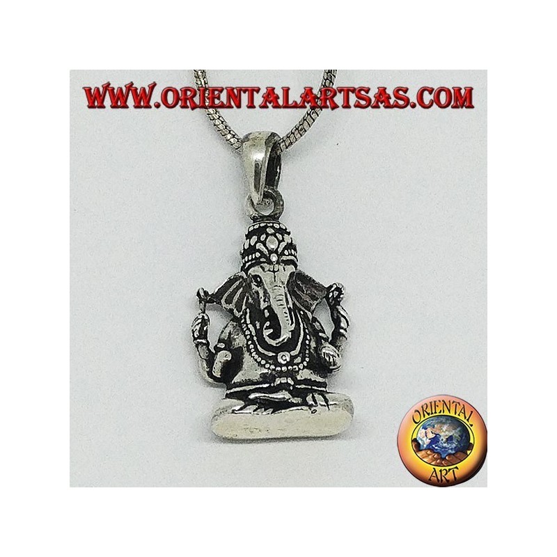 Colgante de plata con estatuilla de Ganesha o Ganesh (grande)