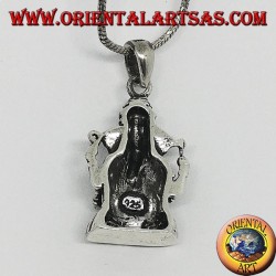 Pendentif en argent avec statuette de Ganesha ou Ganesh (grand)