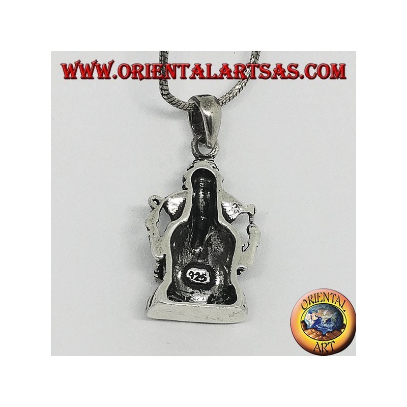 Ciondolo in argento a statuetta di Ganesha o Ganesh (grande)