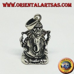 Silver pendant with statuette of Ganesha or Ganesh (large)
